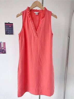 Tommy Bahama Two Palms Double Ruffle Dress In Melon Berry